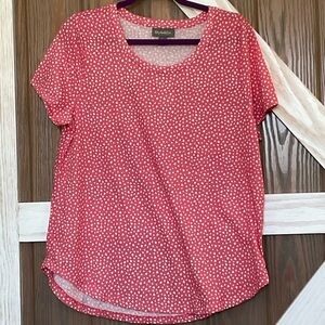 Style & Co. Stylish Pink Polka Dot Top P2P 20.5-23.5 length 25.5 SIZE LARGE NWT